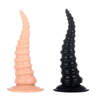 What you see is an image of Cone of Pleasure Anal Dragon Dildo With Suction Cup, 7.9 inches long, gradually widening from 1 inch to 1.8 inches for intense stimulation.