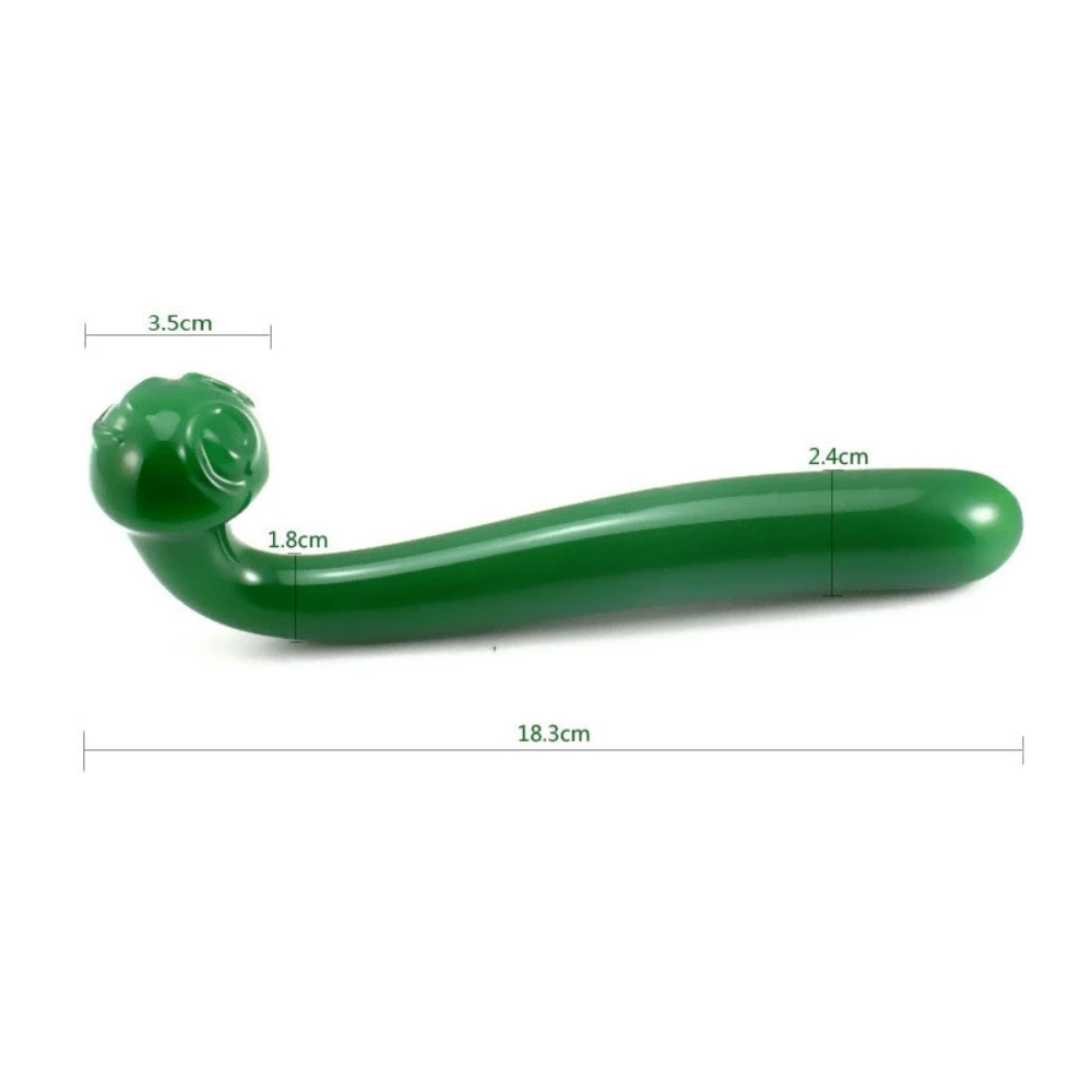 Thrust this green glass dildo with confidence for thrilling orgasms and temperature play.