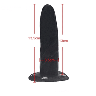 A visual representation of the Black 5 Inch Dildo and Strap On Harness Kit, complete with a 5.31-inch dildo and sturdy nylon strap-on harness.