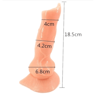 Pictured here is an image of Colored Knotted Dildo Animalistic Stimulation Silicone Dog Dildo made of medical-grade silicone for safe and hygienic use.