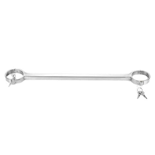 This is an image of Stainless Leg Spreader Bar, a symphony of sensations with balanced dimensions for erotic play.