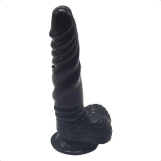 Feast your eyes on an image of the insertable length of 6.9 inches of Winding Ribbed Stimulator 8 Inch Knot Dildo