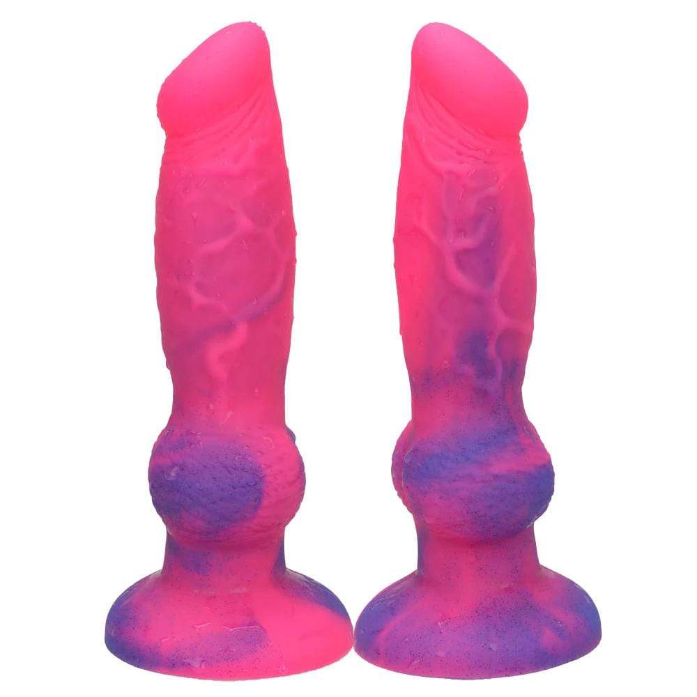 Featuring an image of a 1.46 Shaft Width Waterproof Animal Werewolf Dog Silicone Knot Dildo With Suction Cup.