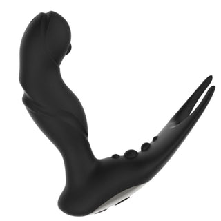 Observe an image of Heated Anal Prostate Massager Sex Toy For Men with dual-action function for internal and external stimulation.