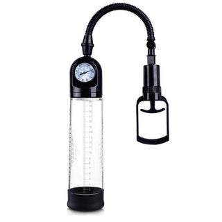 You are looking at an image of Erection Extender Assist Penis Pump with Vacuum Gauge Enlarger featuring precise pressure gauge and increased size and girth.