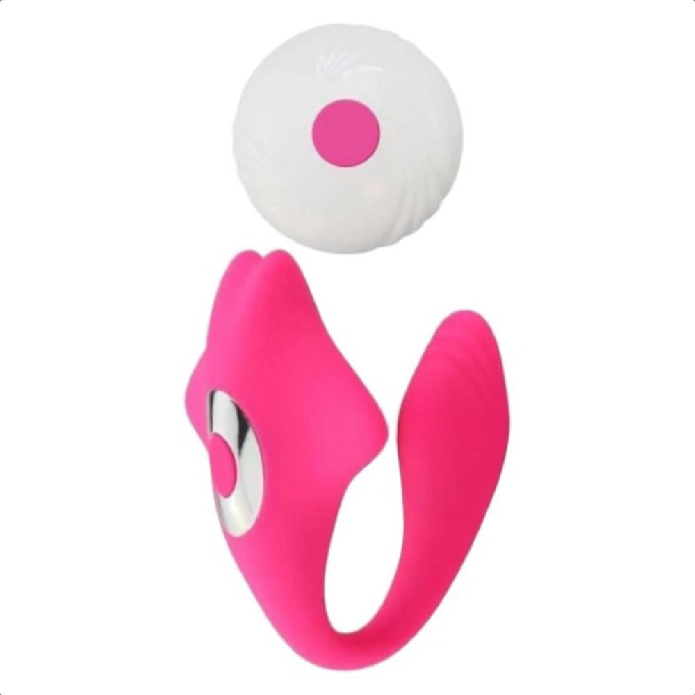 Feast your eyes on an image of Sensual Stingray Wearable Clit Underwear Remote Butterfly Vibrator G-Spot Hands Free Sex Toy in rose red color