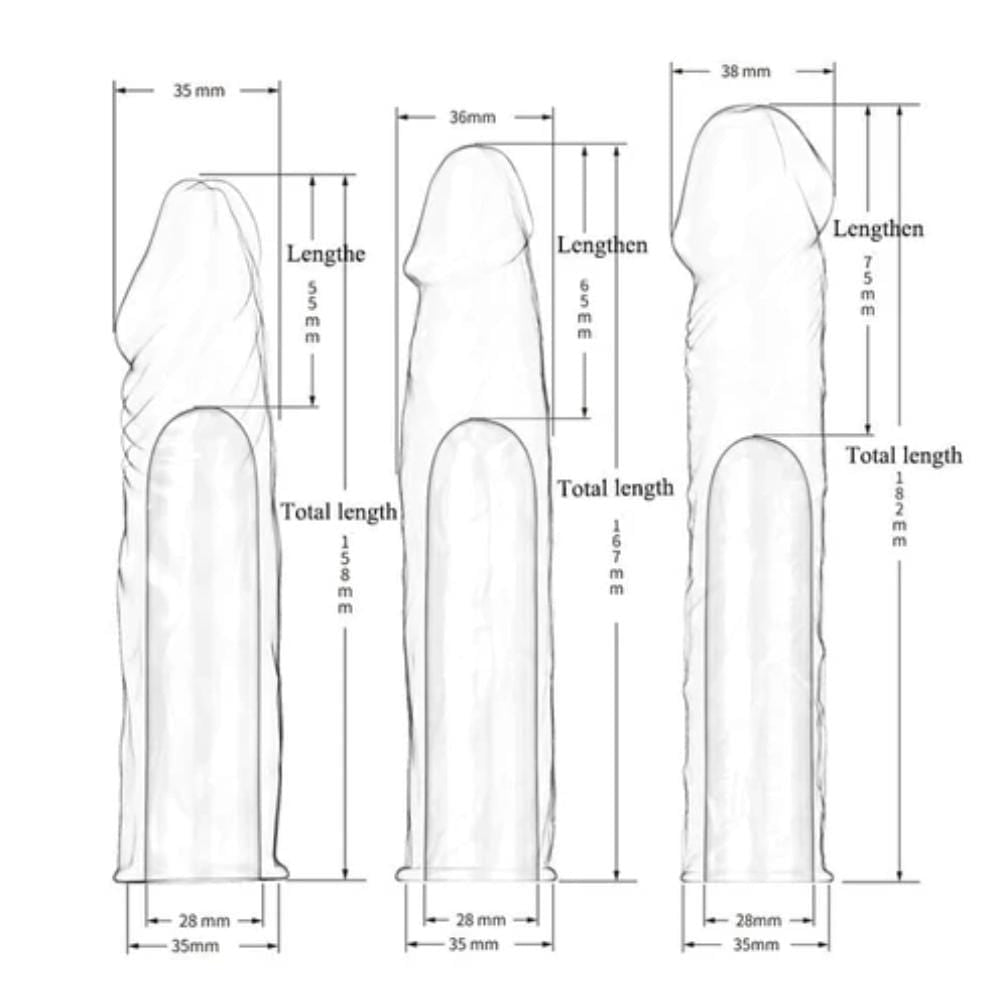 Check out an image of Super Elastic Lifelike Silicone Cock Extensions, a versatile tool for extended pleasure and unforgettable experiences.