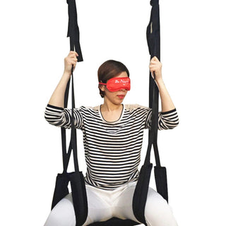 This is an image of Erotic Hang Time Adventure Sling Sex Swing, a sturdy and plush pleasure swing for intimate exploration.