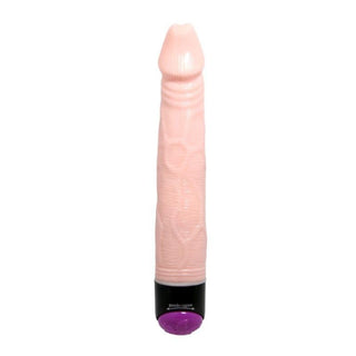 Presenting an image of Realistic Thrusting Multi-Speed Dildo Rotating Vibrator in flesh color made of TPR material.