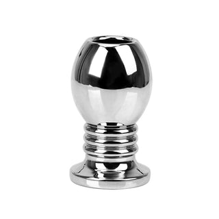 Observe an image of Ass-Gaping Smooth Metal Hollow Plug in medium size for deep desires.