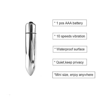 Displaying an image of the 10-speed vibrator option included with the Cute Beginner Kit Stainless Steel Plug