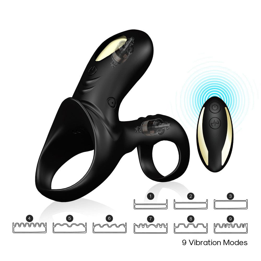 This is an image of Dual Motor Stimulation Male Vibrating Dick Ring crafted from high-quality silicone, soft, smooth, and body-safe.