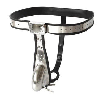This image displays a chastity belt to explore dominance and submission in relationships.