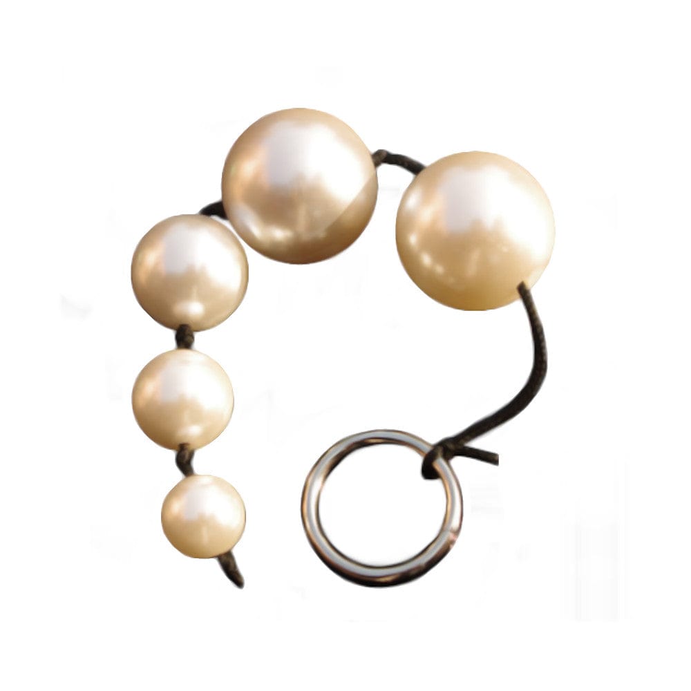 Featuring an image of Golden Orb Anal Sex Toy String Balls, a string of love beads designed for escalating pleasure experiences.