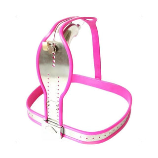 A visual of the unique fusion of stainless steel and silicone in Weiner Arrest Pink Chastity Belt, ensuring durability and comfort.