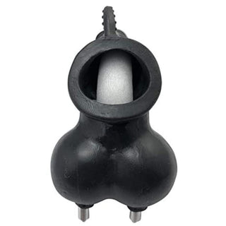 Featuring an image of the black and clear Electro Shock Ready Vibrating Cock Ring And Balls Non-Silicone for heightened pleasure.