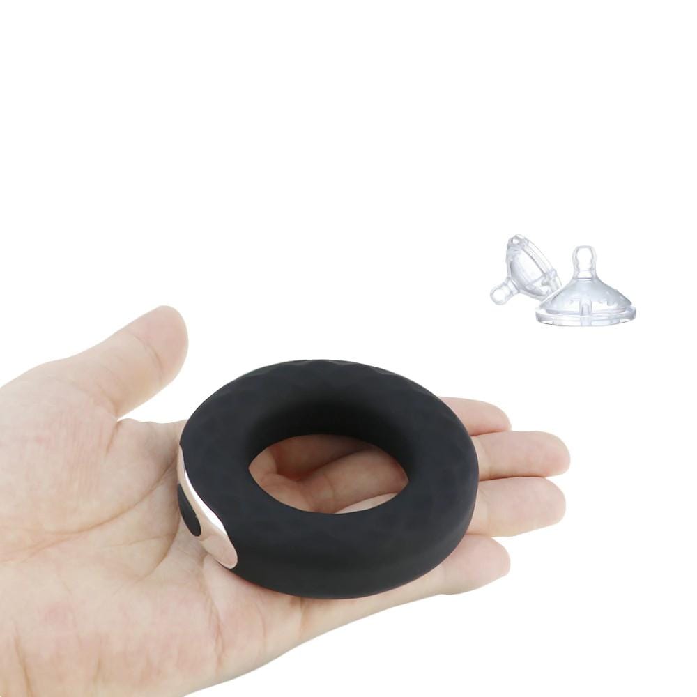 Observe an image of Stylish Rechargeable Vibrating Cock Ring Silicone ready for use in the shower or bathtub