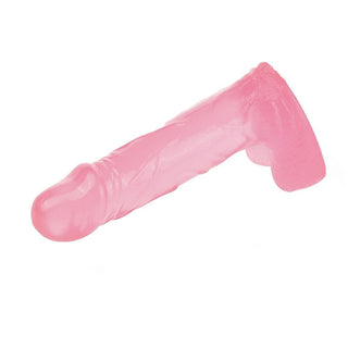 Here is an image of Soft Jelly Thin Mini Silicone Beginner Dildo 4 Inch with textured veins and ridges