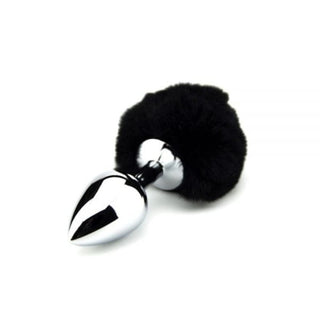 A versatile intimate accessory, the Black Stainless Steel Bunny Tail Butt Plug offers a blend of pleasure and playfulness.