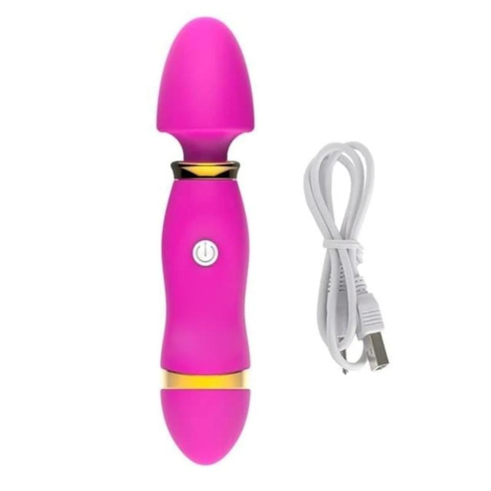 This is an image of Solo Fun Magic Wand Massager Anal Vibrator in Fuschia Pink color with dimensions of 5.59 inches in length and 1.22 inches in width/diameter.