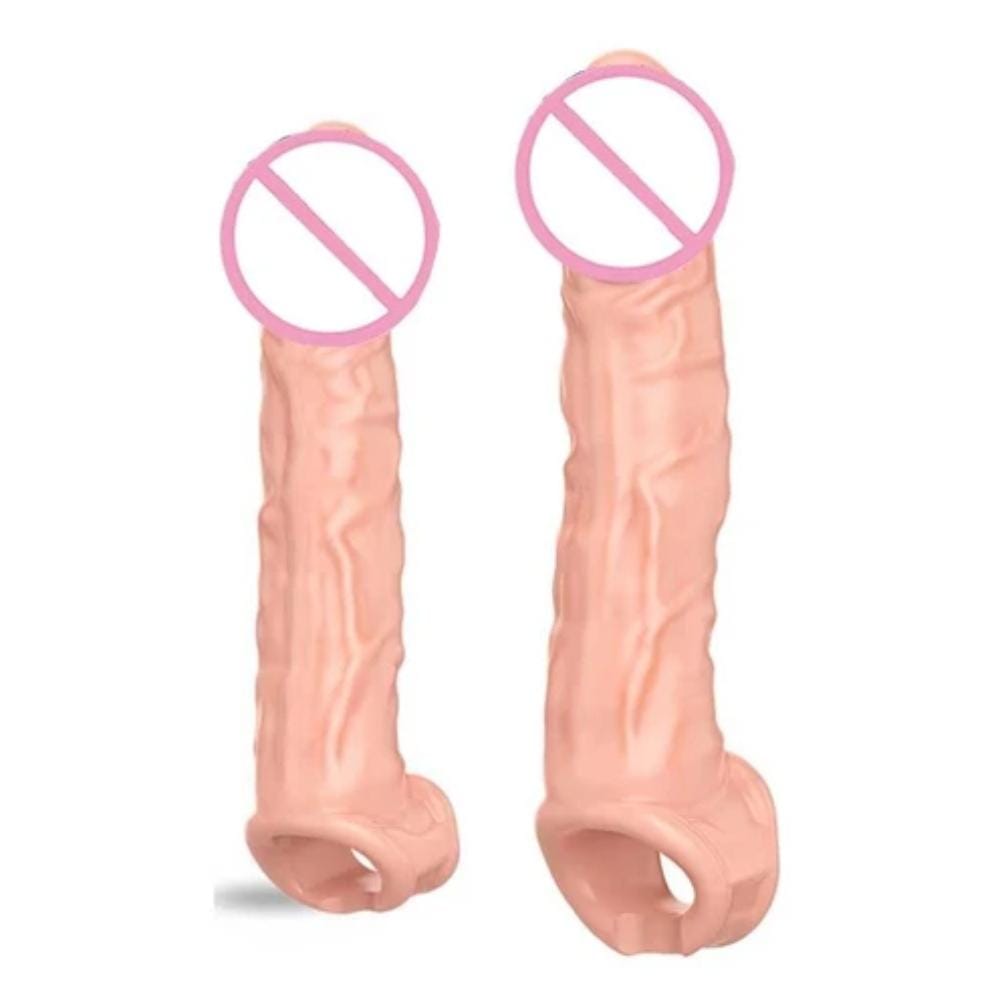 You are looking at an image of Instant Results Realistic Penis Extension small size, 8.07 inches in length and 1.50 inches in diameter.