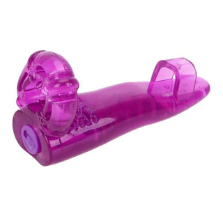 What you see is an image of Tongue-Shaped Foreplay Vibrating Ring with raised dots for enhanced pleasure.