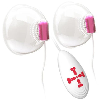 Feast your eyes on an image of Mind-Blowing 18-Speed Stimulator Tit Toy Nipple Suction Cups Vibrator with soft, flexible suction cups and playful bristles.