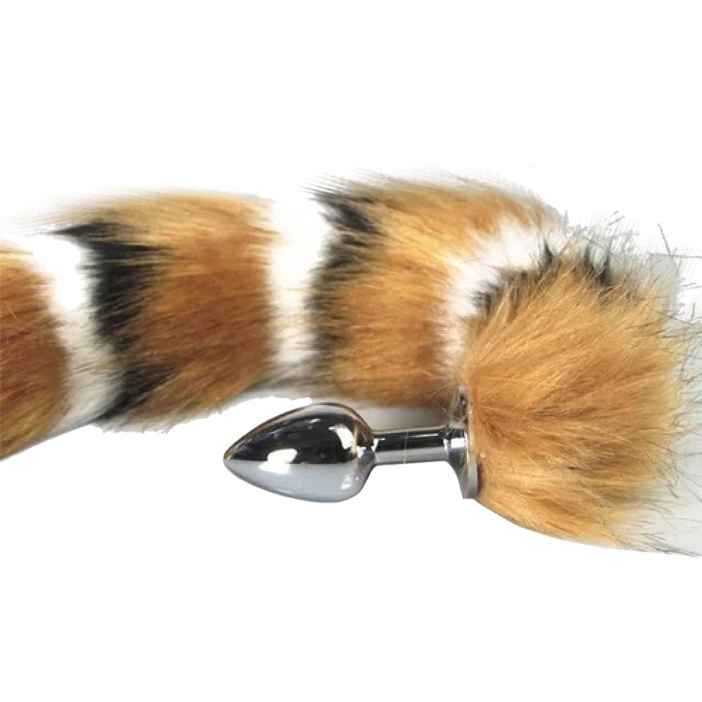 This is an image of Flirty Fox Tail Cat Tail 16 Inches Long Plug featuring a soft faux fur tail that provides a feather-like tease.