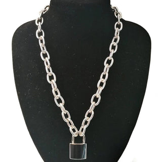 This is an image of the Chain of Slavery Locking Jewellery showcasing its unique padlock pendant and sturdy design for BDSM play.