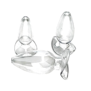 Smooth Glass Butt Plug 4.33 to 5.31" Long Hollow