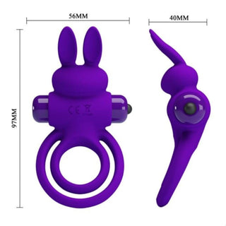 Dual Ring | Lock 10-Speed Male Rabbit Vibrating Cock Ring Silicone