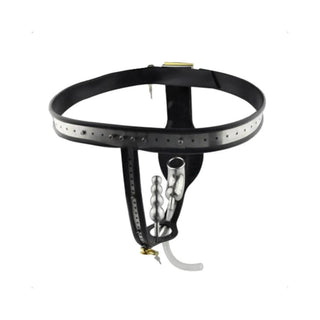 This is an image of Butthole Buster Cage Catheter, featuring a 3.94 length cage and adjustable waistline for comfort.