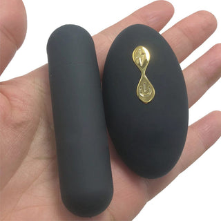 In the photograph, you can see an image of Discreet Remote Fun Vibrating Panties in black color with a sleek bullet vibrator and remote control.