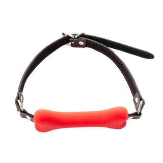 Presenting an image of Doggy Bone BDSM Fetish Mouth Gag in red, pink, and black colors.