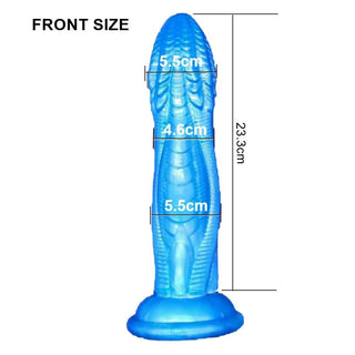 You are looking at an image of the dragon-themed dildo with a long shaft and detailed head for enhanced pleasure.