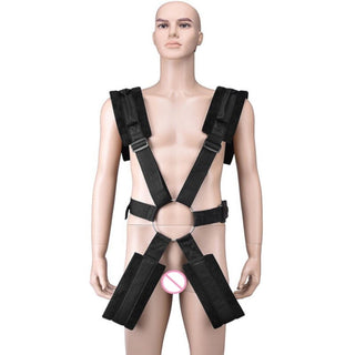 You are looking at an image of Leg-Spreading Body Harness Sex Sling for adventurous intimate moments.
