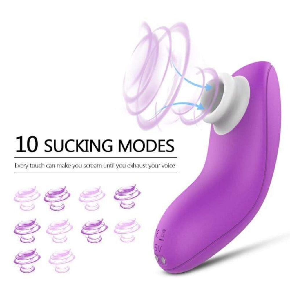 Check out an image of Portable 10-Speed Toy Nipple Suction Vibrator in Rose Red color