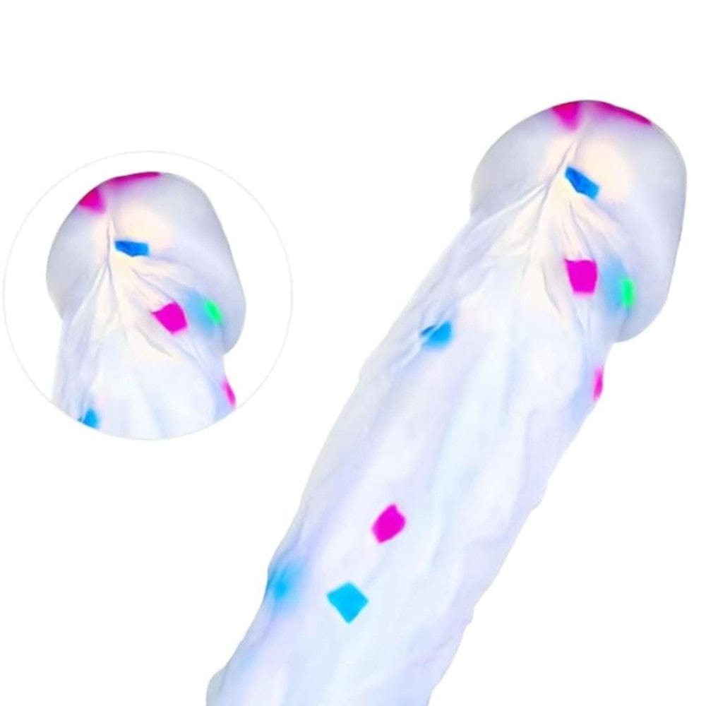 Image of a flexible silicone dildo with a powerful suction cup for hands-free pleasure.