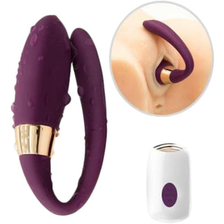 Observe an image of Purple Invasion Couple Vibrator made from premium silicone for comfort and safety.