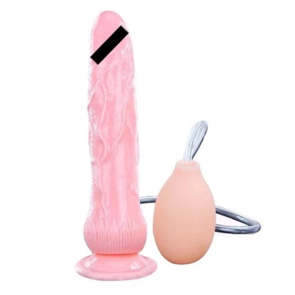 Presenting an image of Cum and Make Me Wet Squirting Dildo, a realistic TPR dildo for intense pleasure.