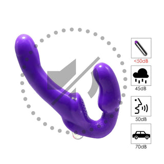 Wireless remote control for Double-Ended Pegging Strapless Dildo, offering ten-frequency intensity vibrations.