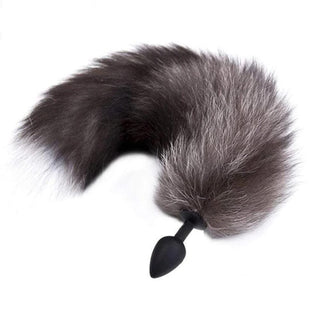 This is an image of the 18 Seductive Wolf Tail showcasing its plush 4.72 tail and tapered stainless steel plug.