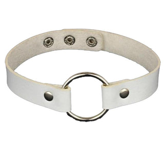A picture of Colorful Synthetic Leather BDSM Choker in light blue color