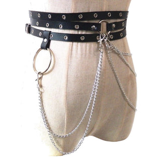 You are looking at an image of the single-layer Leather Chains BDSM Belt Strap with a width ranging from 0.79 to 2.76 inches.