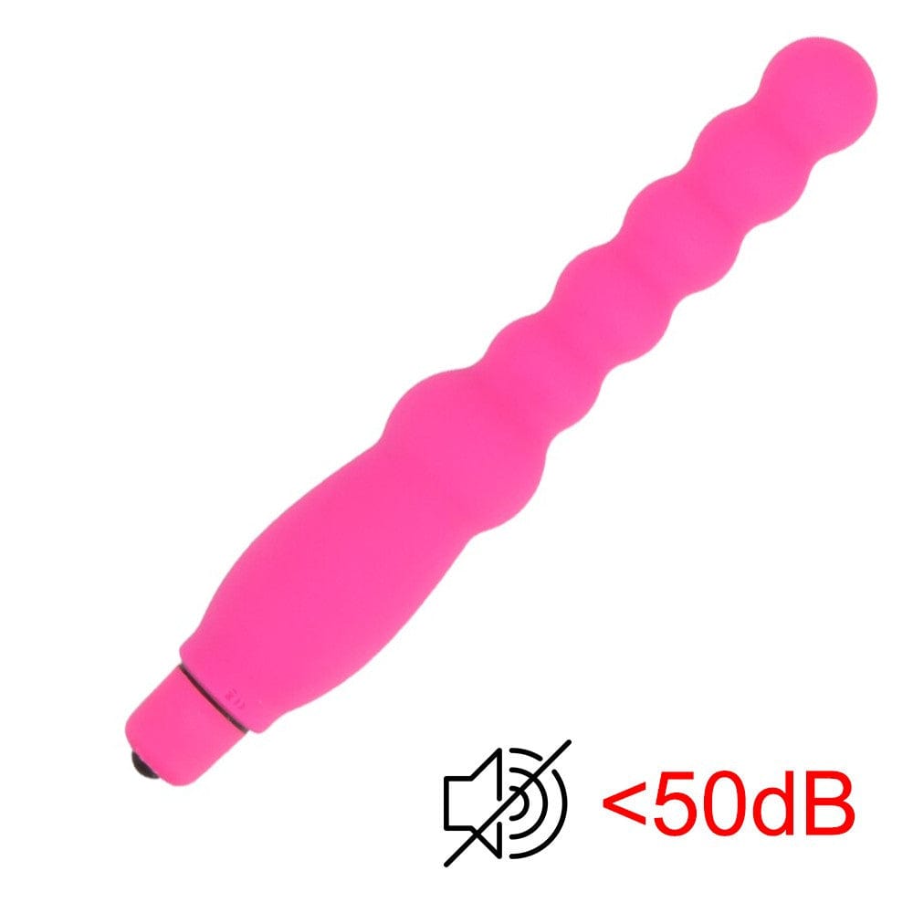 What you see is an image of Buzzing Anal Wand in pink and black colors for a unique pleasure experience.