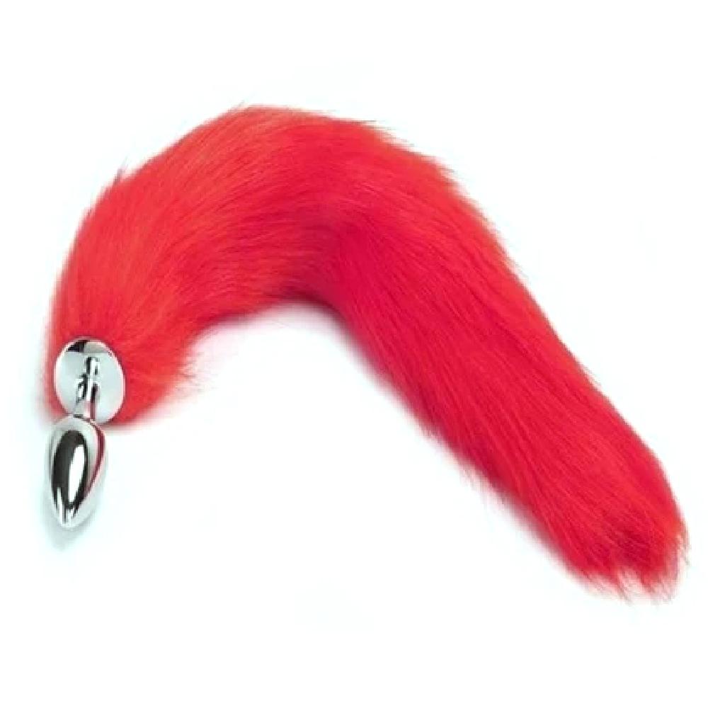 A picture of Stunningly Sexy Fox Tail Plug 18 Inches Long with a pink tail.