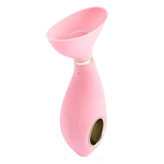 This is an image of the 6.06-inch long Erotic Stimulator Multispeed Nipple Toy Tongue Vibrator with 3.43-inch sucker.