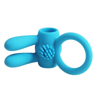 What you see is an image of Stylish Vibrating Bunny Cock Ring being used to boost confidence, increase shaft size, prolong erection, and delay ejaculation.