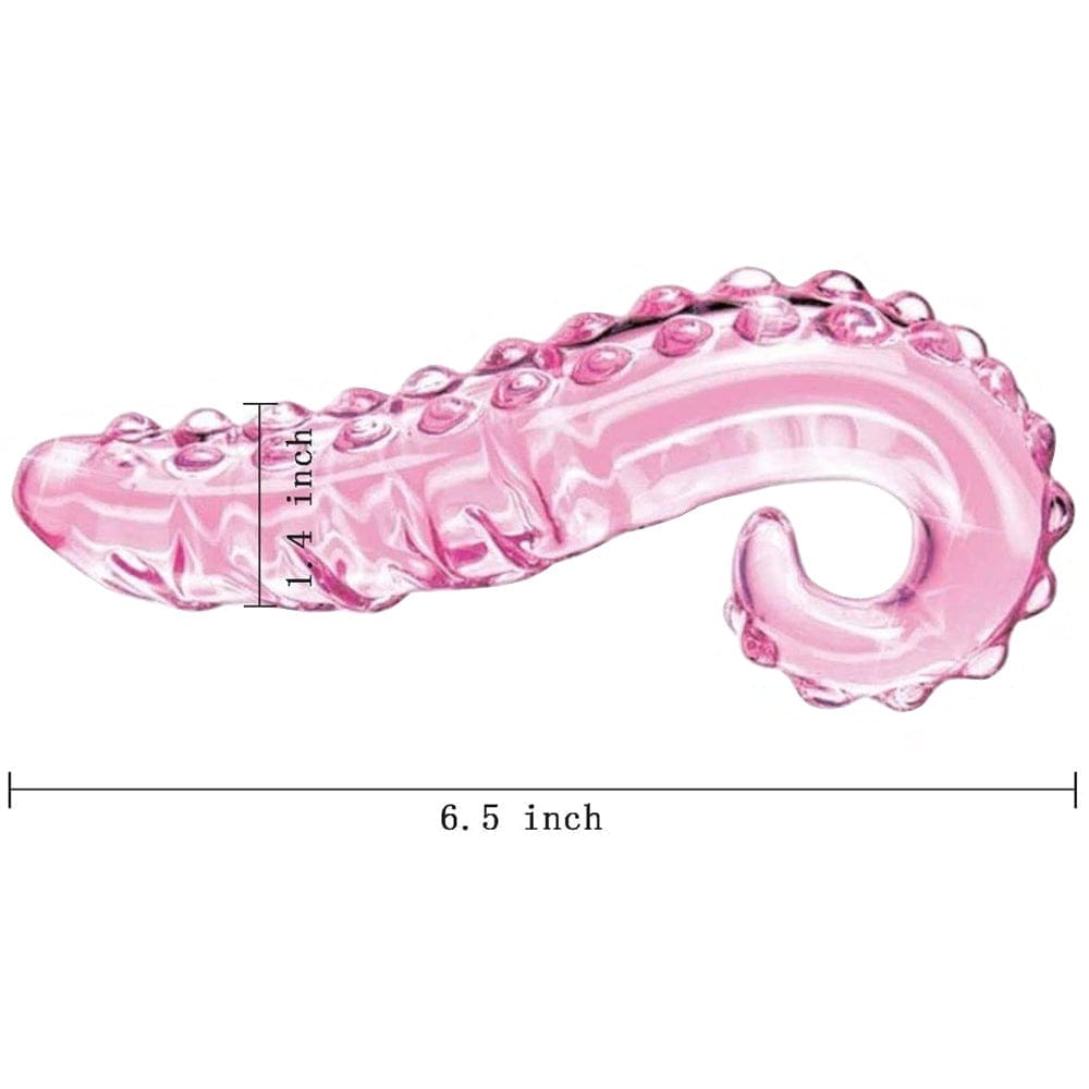 Product image of Pink Octopus Glass Dildo Tentacle Spiked Wand, perfect for g-spot or prostate stimulation.