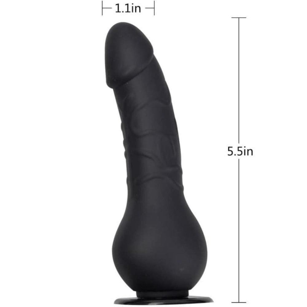 Get a closer look at the silicone dildo with a curved head, perfect for hitting the P-spot.